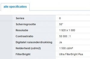 Uitleg specificaties televisie Uitleg specificaties televisie